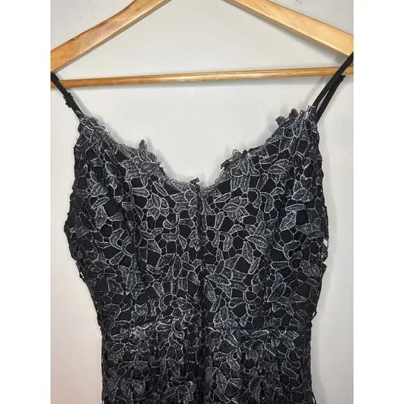 ASTR The Label Black Dress Lace Midi  Style ALD 42049 Size M Holiday Party - Picture 3 of 10